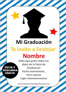 Las Mejores Invitaciones de Graduación Secundaria para editar gratis